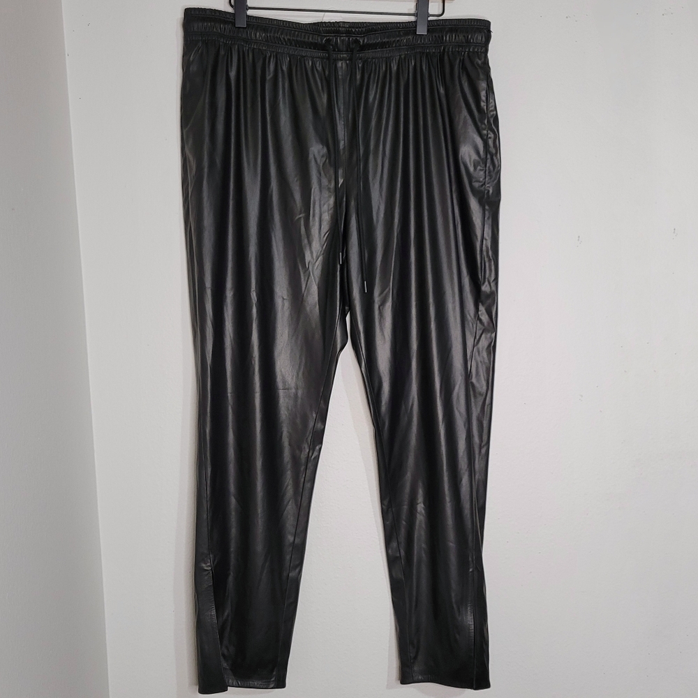 Theory Faux Leather Slit Pull-Ons W/ Drawstring Waist. Size 14